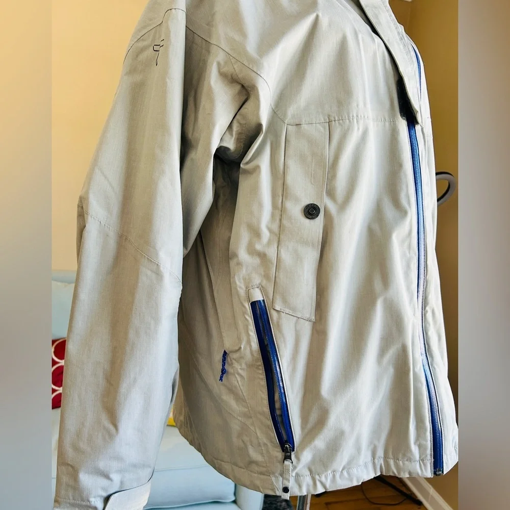 Columbia Titanium Gray Shreddin Shell Jacket Cyberstretch Offset Zip Large
